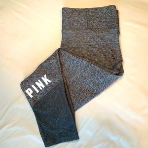 VS PINK Ultimate Grey Logo Capri Workout Legging